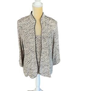 Alex Evenings 2 Piece Fancy Metallic Jacket Top and Tank Size Large